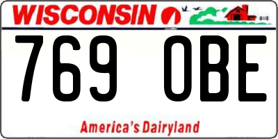 WI license plate 769OBE
