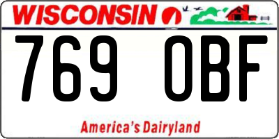 WI license plate 769OBF
