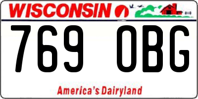 WI license plate 769OBG