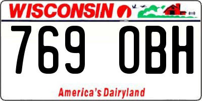 WI license plate 769OBH