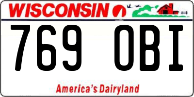WI license plate 769OBI