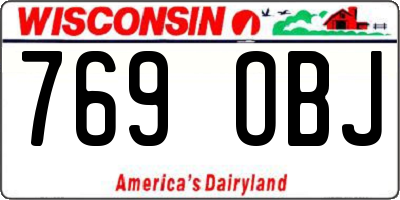 WI license plate 769OBJ