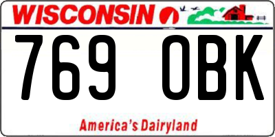 WI license plate 769OBK