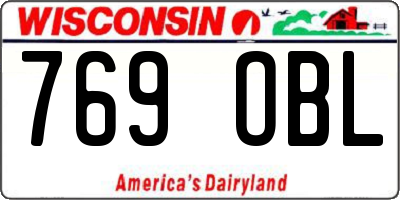 WI license plate 769OBL