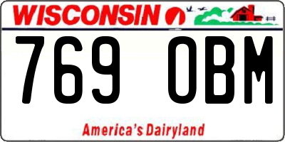 WI license plate 769OBM