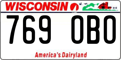 WI license plate 769OBO
