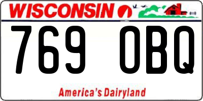 WI license plate 769OBQ