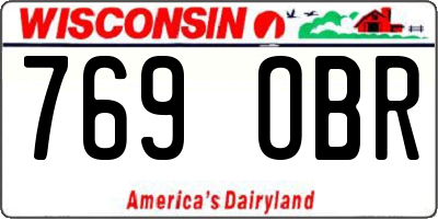 WI license plate 769OBR