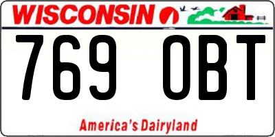 WI license plate 769OBT