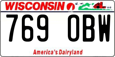 WI license plate 769OBW