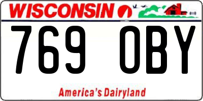 WI license plate 769OBY