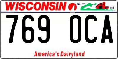 WI license plate 769OCA