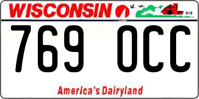 WI license plate 769OCC