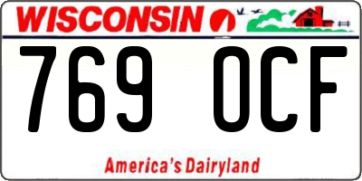 WI license plate 769OCF