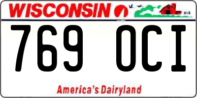 WI license plate 769OCI
