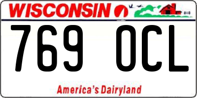 WI license plate 769OCL