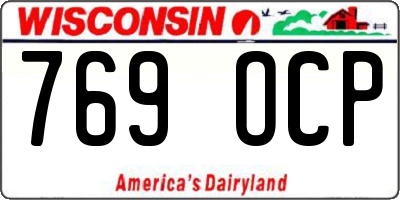 WI license plate 769OCP