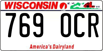 WI license plate 769OCR