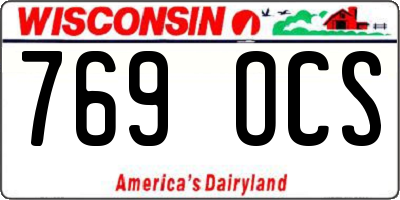 WI license plate 769OCS