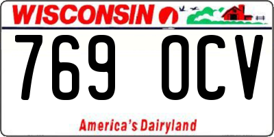 WI license plate 769OCV