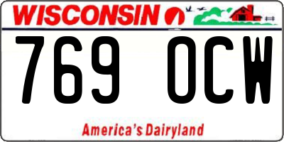 WI license plate 769OCW