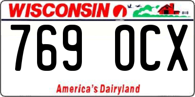 WI license plate 769OCX