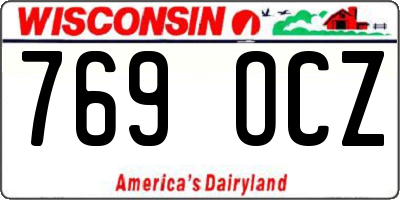WI license plate 769OCZ