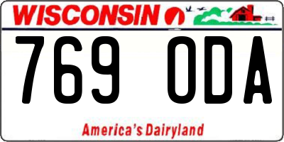 WI license plate 769ODA
