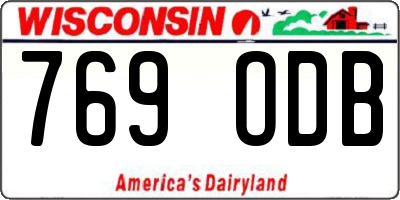 WI license plate 769ODB