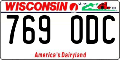 WI license plate 769ODC