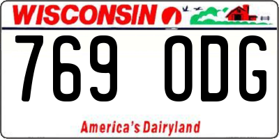 WI license plate 769ODG