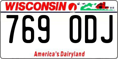WI license plate 769ODJ