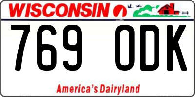 WI license plate 769ODK