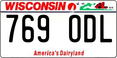 WI license plate 769ODL