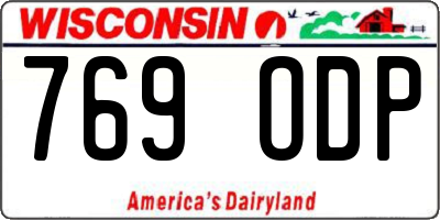 WI license plate 769ODP