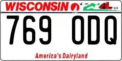 WI license plate 769ODQ