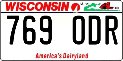 WI license plate 769ODR