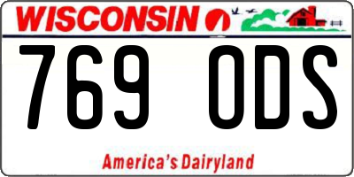 WI license plate 769ODS