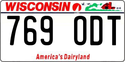WI license plate 769ODT