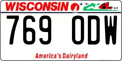 WI license plate 769ODW