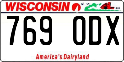 WI license plate 769ODX