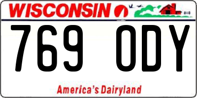 WI license plate 769ODY