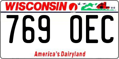 WI license plate 769OEC