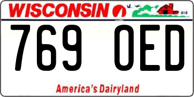 WI license plate 769OED