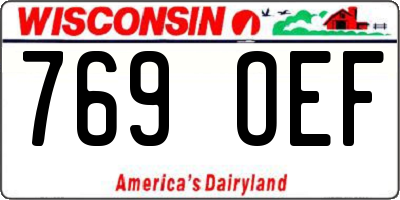 WI license plate 769OEF