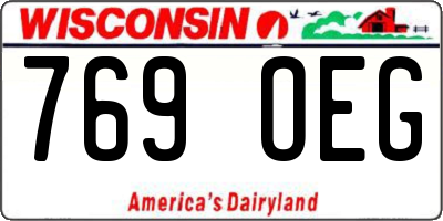 WI license plate 769OEG