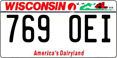 WI license plate 769OEI