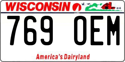 WI license plate 769OEM