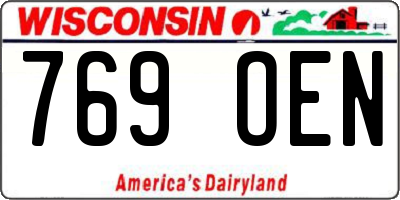 WI license plate 769OEN