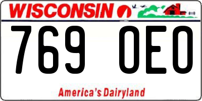 WI license plate 769OEO
